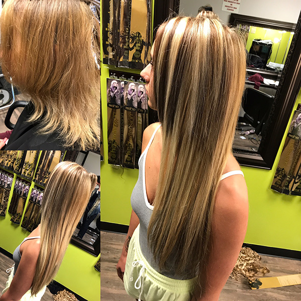 hair extensions done by Salon K
