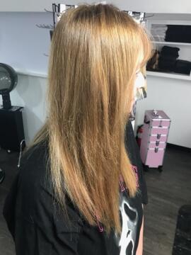After hair extensions transformation by Salon K, hair salon in Parma Heights, Ohio